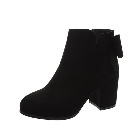 Wensltd High Heel Boots for Women Casual Comfortable Fashion Fall Winter Boots with Side Zipper