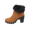 thumbnail image 1 of Wensltd High Heel Boots for Women Plush Lined Round Toe Winter Warm All Day Comfortable Black, 1 of 9