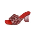 thumbnail image 1 of Wensltd High Heels for Women Summer Open Toe Elegant Dressy Walking Party Evening Heels Comfort Fashion Stylish Shoes Red, 1 of 9