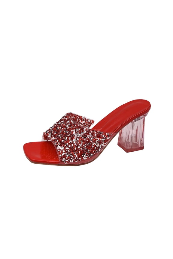 High Heels for Women Summer Open Toe Elegant Dressy Walking Party Evening Heels Comfort Fashion Stylish Shoes Red