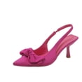 thumbnail image 1 of Wensltd High Heels for Womens Dressy Pointed Toe Slingbacks with Bow Detail Closed Toe Elegant Heels for Spring Summer Hot Pink, 1 of 5