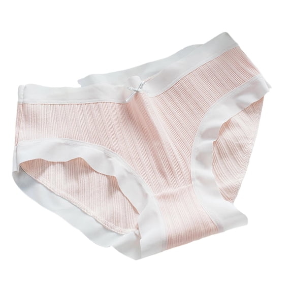 Wensltd High Waist Cotton Briefs for Women Seamless Solid Color Comfortable Underwear Panties