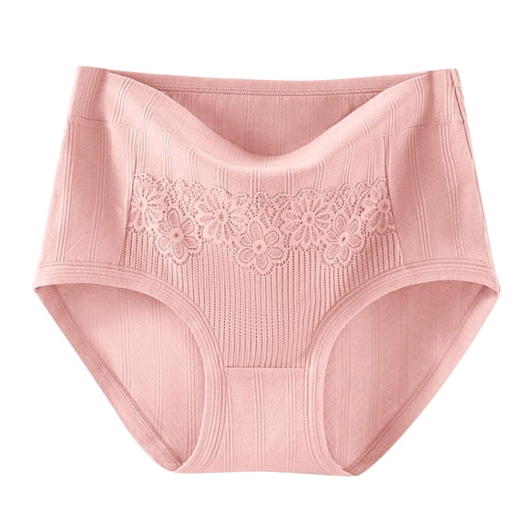 Wensltd High Waisted Soft Underwear Women Breathable Solid Color Briefs