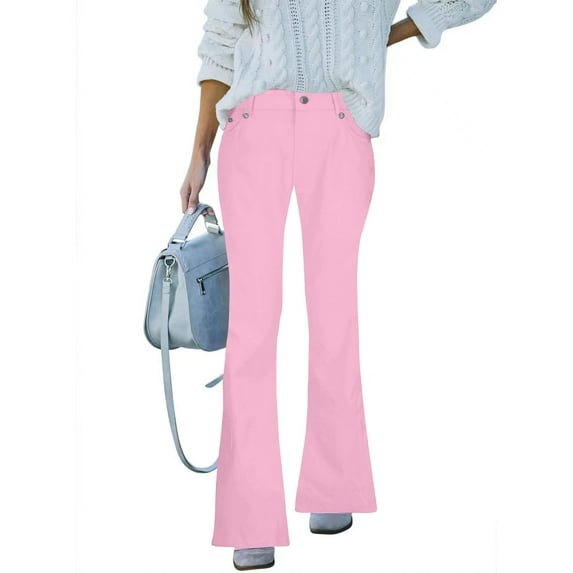 Wensltd Jeans for Women Mid Waisted Stretchy Pull On Slim Fit Jeans