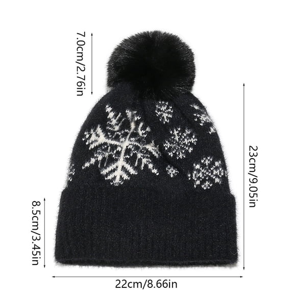 Wensltd Knit Christmas Hat for Women Warm Winter Holiday Cozy Festive Red Style