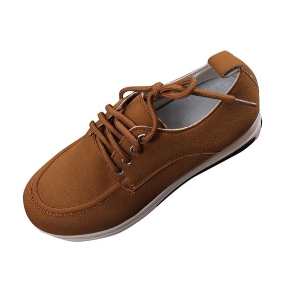 Wensltd Lace-Up Shoes for Women Plus Size Comfort Daily Casual Lightweight Spring Thick Sole Round Toe Shoes