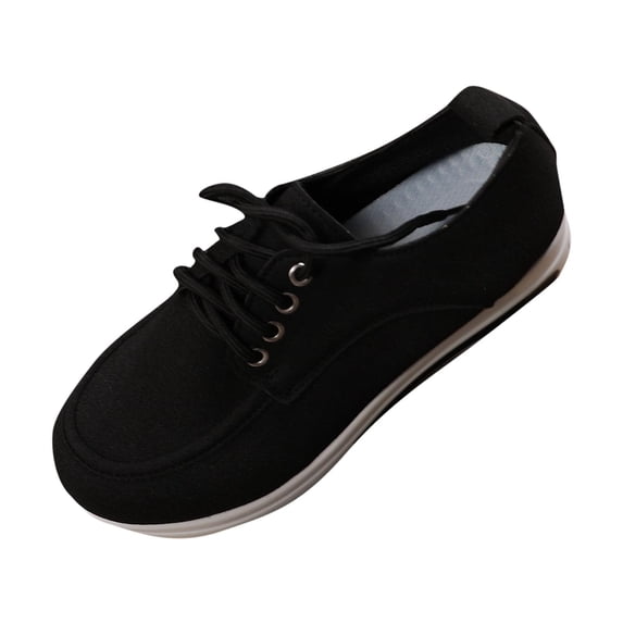 Wensltd Lace-Up Shoes for Women Plus Size Comfort Daily Casual Lightweight Spring Thick Sole Round Toe Shoes