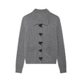 thumbnail image 1 of Wensltd Lapel Knit Cardigan for Women Solid Color Slim Fit Long Sleeve Top Blouses, 1 of 7