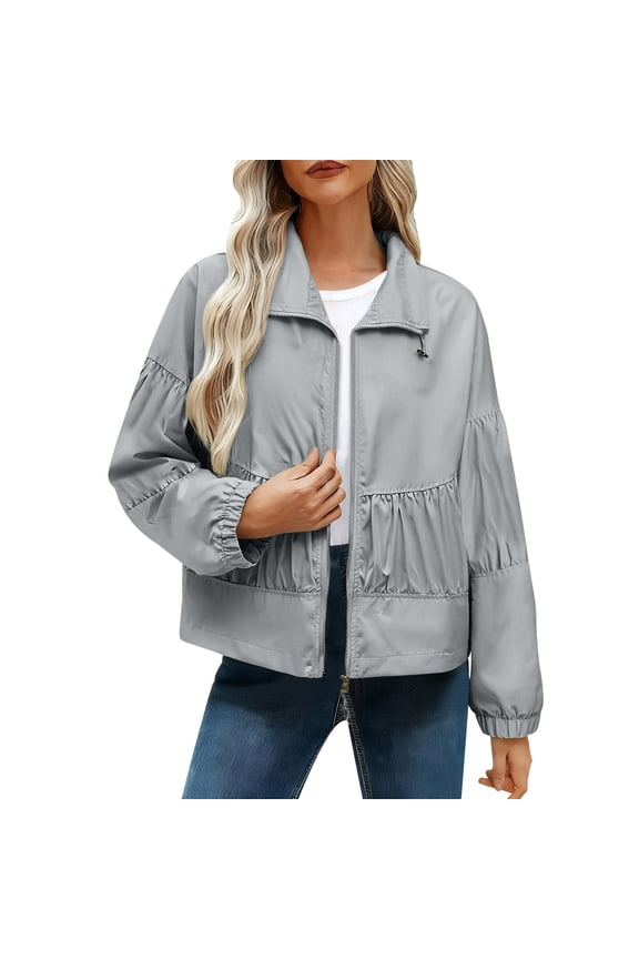 Lapel Solid Color Short Jacket for Women White Spring Summer Daily Wear Trendy Style Lightweight Jacket