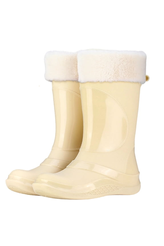 Long Rain Boots for Women Waterproof Wide Calf Boots for Women Warm Fashion Outdoor Work Boots