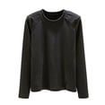 thumbnail image 1 of Wensltd Long Sleeve Base Layer Warm Top for Women Autumn Winter Thermal Solid Color Round Neck Home Sleepwear, 1 of 4