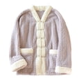 thumbnail image 1 of Wensltd Long Sleeve Fleece Pajama Tops for Women Plus Size Thick Cozy Soft Winter Home Clothes, 1 of 3
