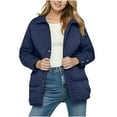 thumbnail image 1 of Wensltd Long Sleeve Padded Jacket for Women Casual Loose No Hood Jacket Zipper Pocket Comfy Style Multiple Color, 1 of 4