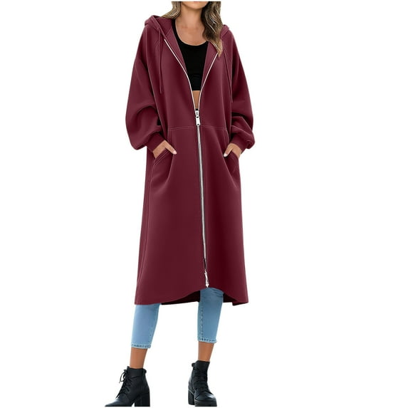Wensltd Long Sweatshirt Jackets Women Fashion Comfortable Womens Full Zip Up Hoodie