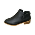 thumbnail image 1 of Wensltd Low Chunky Heel Ankle Boots for Women Brown Comfortable Fall Short Booties Shoes With Side Zipper, 1 of 8