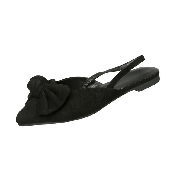 Wensltd Low Heels Shoes for Women Comfortable Slip-on Fall Shoes Round Toe Bow Dress Work Shoes for Office Business