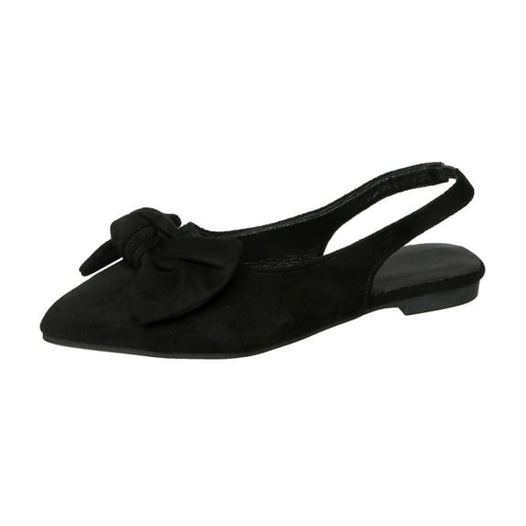 Wensltd Low Heels Shoes for Women Comfortable Slip-on Shoes Round Toe Bow Dress Work Shoes for Office Business