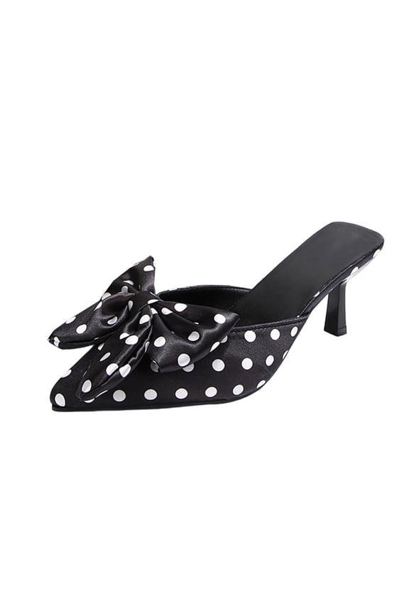 Low Heels for Women Trendy Spring Summer Flower Pointed Toe Comfort Casual Versatile Party Work Shoes Black