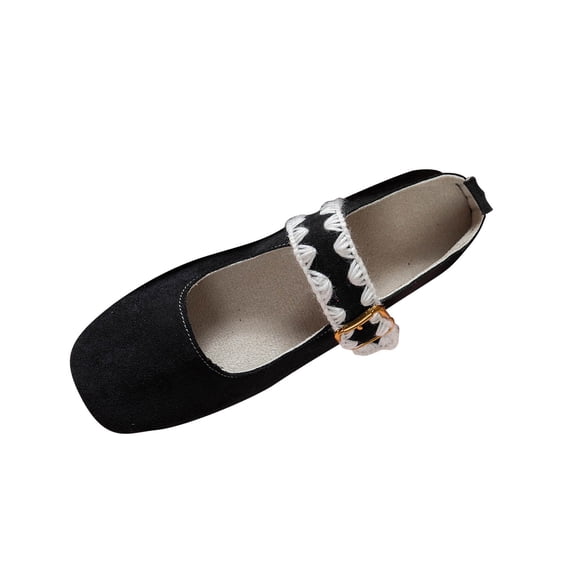 Wensltd Mary Jane Flat Shoe for Women Versatile Casual Shoes Soft Sole Classic Style Work Office Wear