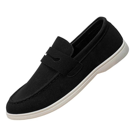 Wensltd Men Round Toe Loafers Wide Width Soft Comfort Shoes for Spring Summer Daily Office Walking Black