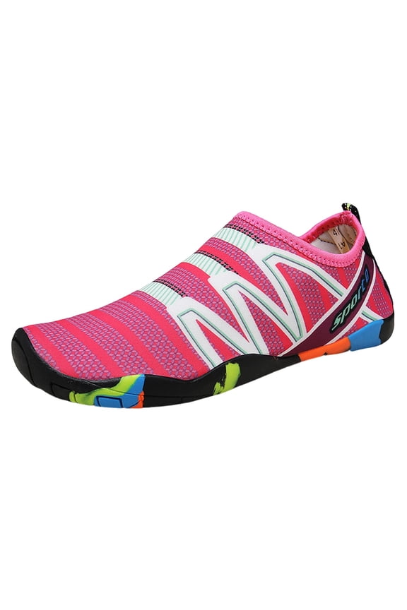 Men Water Shoes Wide Width Breathable Beach Swimming Shoes Diving Hiking Summer Outdoor Hot Pink