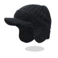 thumbnail image 1 of Wensltd Mens Winter Knit Hat Thickened Fleece Lined Thermal Hat Solid Color Stretch Beanie Cold Weather, 1 of 2
