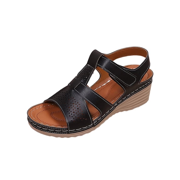 Wensltd Open Toe Strappy Sandals for Women Solid Color Beach Sandals Casual Spring Summer Wear Wide Width Large Size