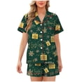 thumbnail image 1 of Wensltd Plus Size Christmas Print Short Sleeve Nightwear for Women Button Down Pajama Set Cozy Sleepwear S-XXL, 1 of 5