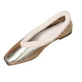 thumbnail image 1 of Wensltd Plush Flat Shoe for Womens Fuzzy Lined Winter Cozy Comfort Fashion Shallow Mouth Warm Shoes, 1 of 9