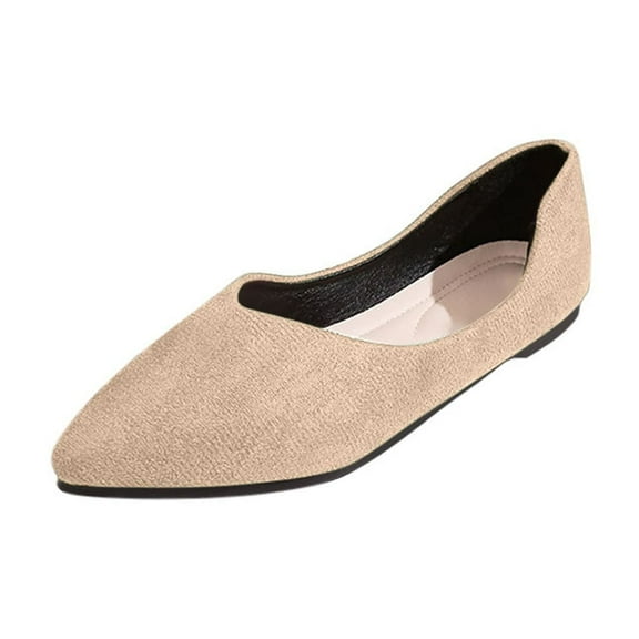 Wensltd Pointed Shoes for Women Fashion Casual Solid Color Outer Wear Walking Shoes for Spring Fall
