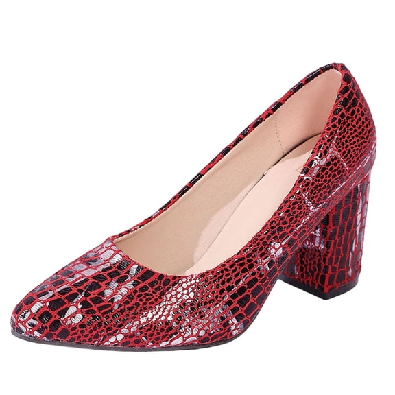 Wensltd Pointed Toe Chunky Heel Heels for Women Low Cut Pumps Versatile Fashion Casual All Season Elegant Dress Shoes for Work Party