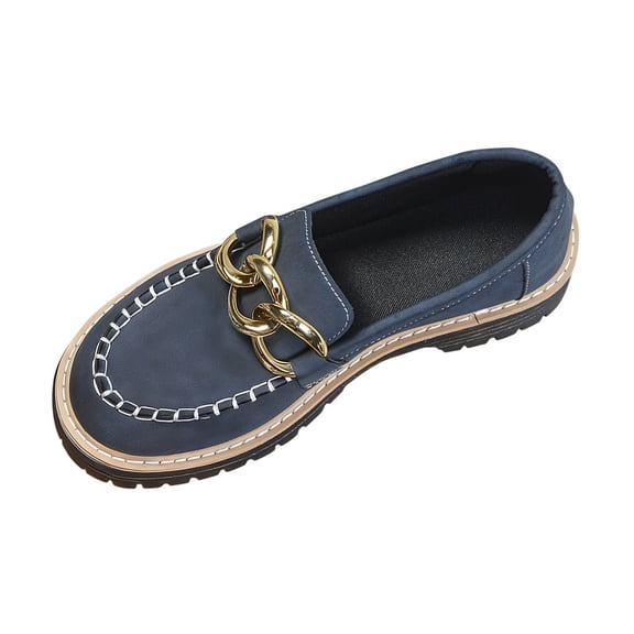Wensltd Retro Mid Heel Shoe for Women Round Toe Thick Sole Spring Autumn Daily Fashion Wear Casual Shoe