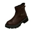 thumbnail image 1 of Wensltd Round Toe Riding Boots for Women Side Zip British Style Knight Boots Ankle Length, 1 of 8