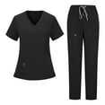 thumbnail image 1 of Wensltd Scrubs Set for Women Nurse Uniform Suit V-Neck Top and Yoga Jogger Pants, 1 of 4