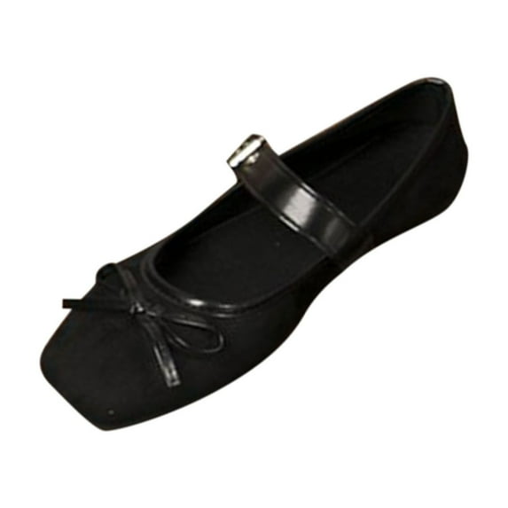 Wensltd Soft Sole Mary Jane Shoes for Women Solid Color Casual Work Shoes Fashion Comfortable Flats