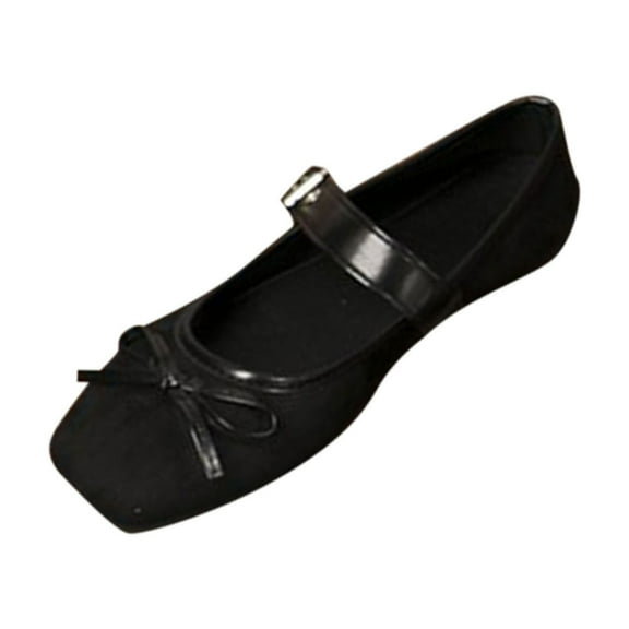 Wensltd Soft Sole Mary Jane Shoes for Women Solid Color Casual Work Shoes Fashion Comfortable Flats