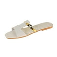 thumbnail image 1 of Wensltd Spring Summer Sandals Women Solid Color Plus Size Beach Slippers Casual Stylish Comfortable Walking Sandals, 1 of 9