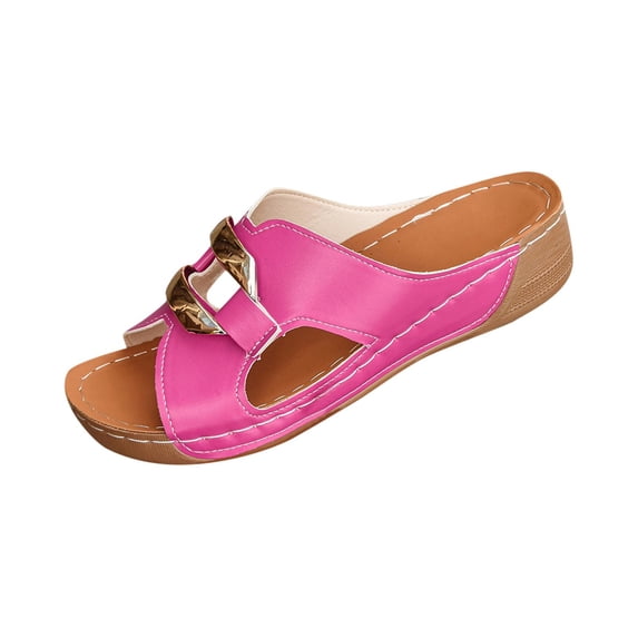Wensltd Spring Summer Wedge Sandals Women Thick Sole Lightweight Comfortable Beach Casual Outdoor Wide Width Sandals