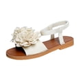 thumbnail image 1 of Wensltd Spring Summer Women Flower Decor Open Toe Elastic Sandals Casual Daily Wide Width Sandals Beige, 1 of 9