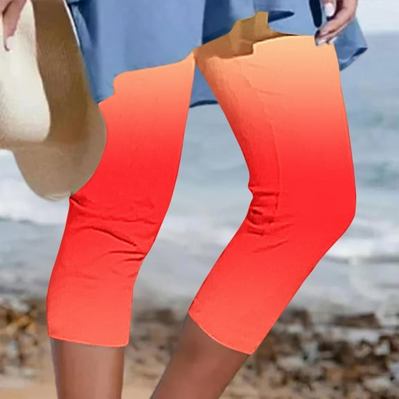 Wensltd Summer Capris Leggings for Women High Waisted Workout Yoga Pants