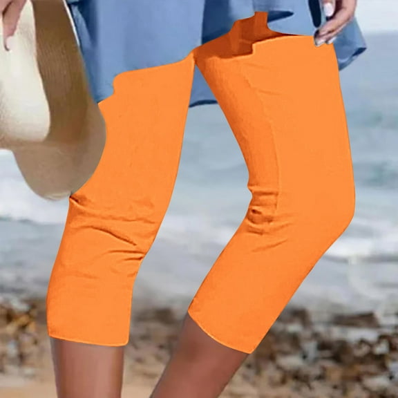Wensltd Summer Capris Leggings for Women High Waisted Workout Yoga Pants