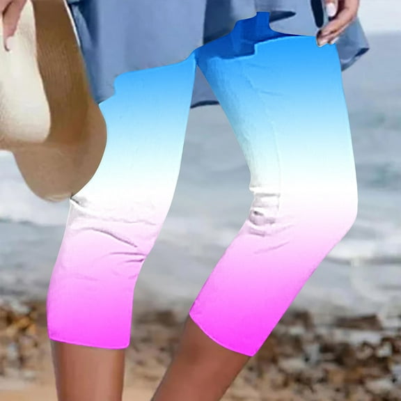 Wensltd Summer Capris for Women High Waisted Workout Yoga Pants