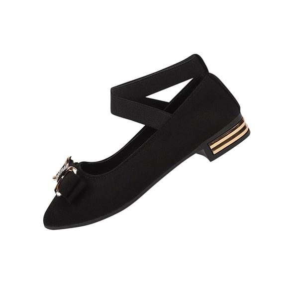 Wensltd Summer Casual Shoes for Women Flat Bow Decor Low Heel Plus Size Outdoor Walking Soft Sole Comfort Shoes Black