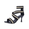 thumbnail image 1 of Wensltd Summer High Heels for Women Dressy Open Toe Pointed Toe Back Zipper Comfortable Sandals Black, 1 of 9