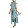 thumbnail image 1 of Wensltd Summer Pajama Set for Women Short Sleeve Solid Color Fashion Spring Casual Soft Lightweight Plus Size Sleepwear, 1 of 5