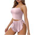 thumbnail image 1 of Wensltd Summer Pajamas Set Women Solid Color Crew Neck Sleeveless 2 Piece Soft Comfortable Sleepwear Lightweight Breathable Nightwear, 1 of 8