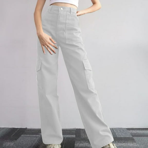 Wensltd Summer Women Straight Pants Baggy Thin Lounge Pants Comfy