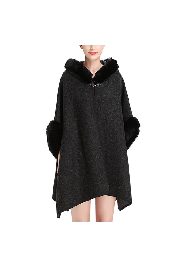 Thick Shawl Wraps for Women Warm Wool Collared Open Front Elegant Cardigan Shawls for Fall Winter