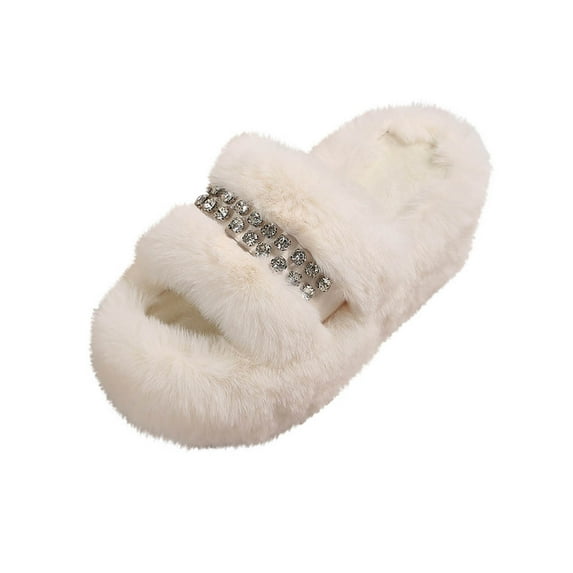 Wensltd Thick Sole Plush Slippers for Women Soft Cozy Comfortable Women Slippers