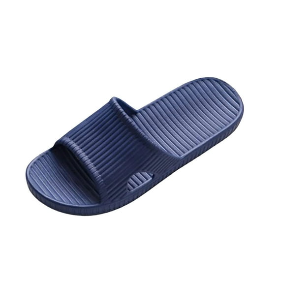 Wensltd Unisex Solid Color Indoor Slippers Bathroom Round Toe Home Wear Spring Summer Daily Shower Slippers Black